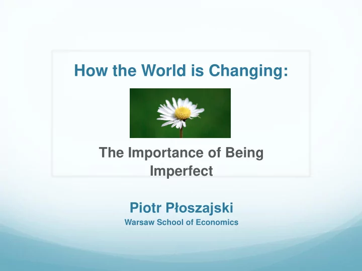 how the world is changing
