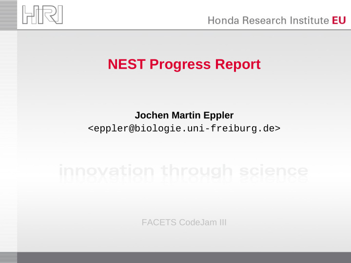 nest progress report