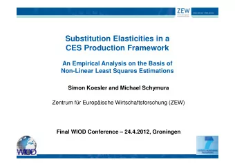 Substitution Elasticities in a  CES Production Framework  An Empirical Analysis on the Basis of