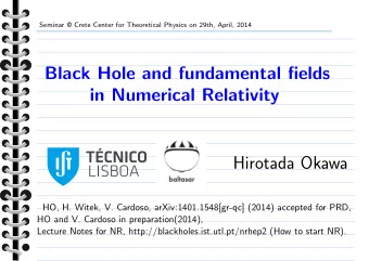 Black Hole and fundamental fields  in Numerical Relativity  Hirotada Okawa  HO, H. Witek, V.