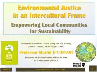 Environmental Justice in an Intercultural Frame  Empowering Local Communities  for Sustainability