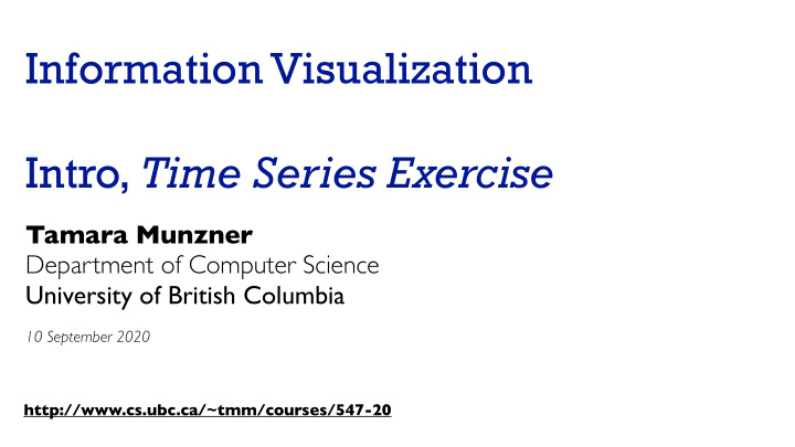 information visualization intro time series exercise