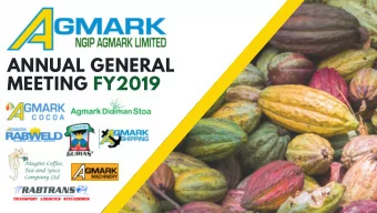 ANNUAL GENERAL  MEETING FY2019  Moment Silence for  JOHN NIGHTINGALE  Founder and Managing Director