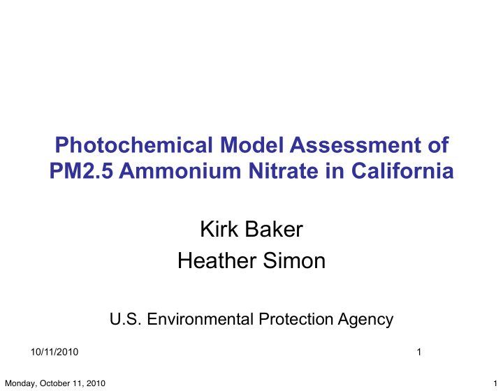 photochemical model assessment of pm2 5 ammonium nitrate