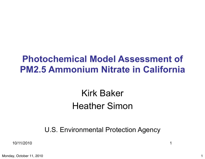 photochemical model assessment of pm2 5 ammonium nitrate