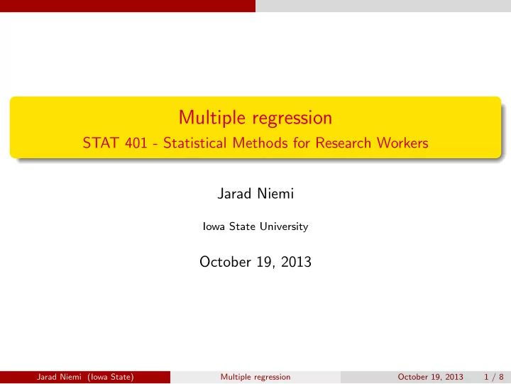 multiple regression