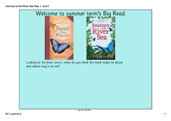 Welcome to summer term's Big Read  Looking at the front covers, what do you think this book might