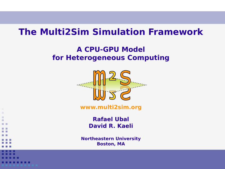 the multi2sim simulation framework
