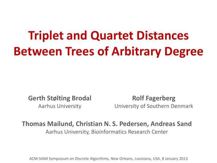 triplet and quartet distances
