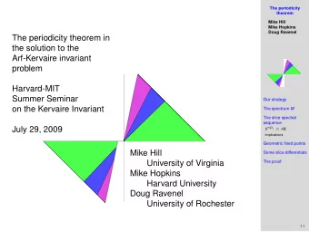 The periodicity theorem in  the solution to the  Arf-Kervaire invariant  problem  Harvard-MIT