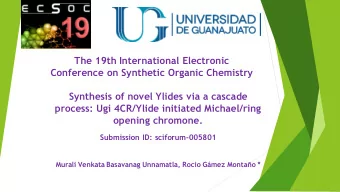 The 19th International Electronic  Conference on Synthetic Organic Chemistry  Synthesis of novel