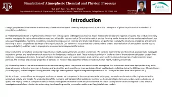 Introduction Zhangs group research has covered a wide variety of areas in atmospheric chemistry