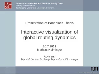 Interactive visualization of  global routing dynamics  26.7.2011  Mathias Helminger  Advisers: