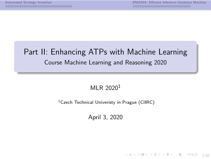 part ii enhancing atps with machine learning