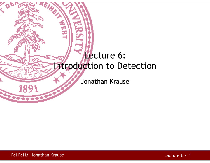 lecture 6 introduction to detection