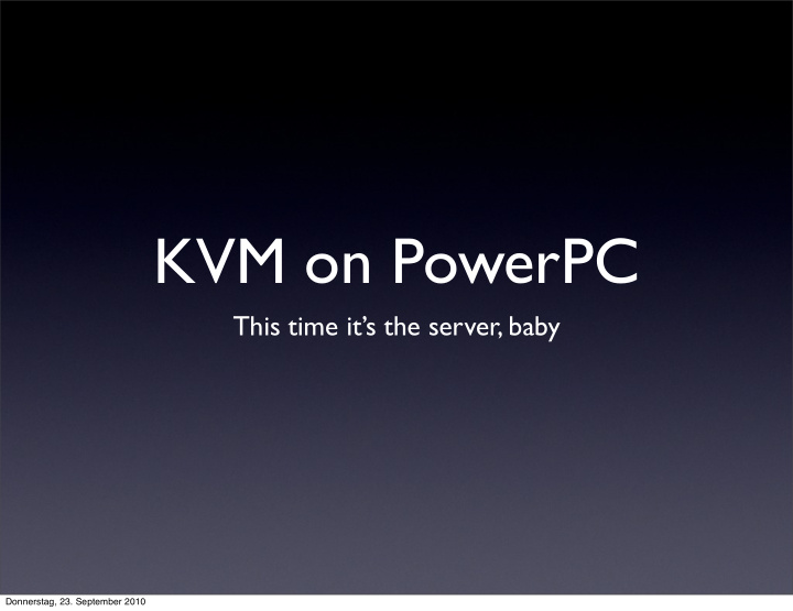 kvm on powerpc