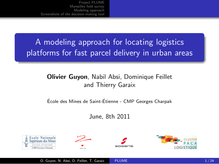 a modeling approach for locating logistics platforms for