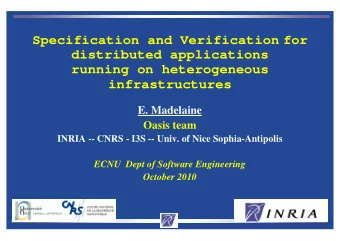 Specification and Verification for  distributed applications  running on heterogeneous