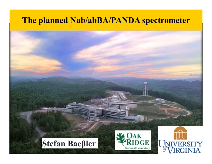 the planned nab abba panda spectrometer stefan bae ler