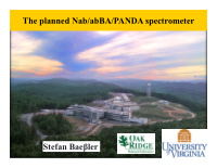 the planned nab abba panda spectrometer stefan bae ler