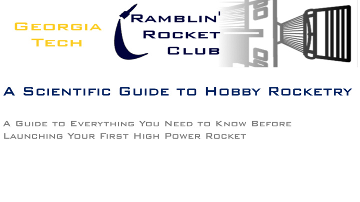 a scientific guide to hobby rocketry