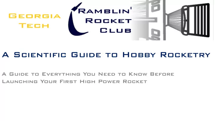 a scientific guide to hobby rocketry