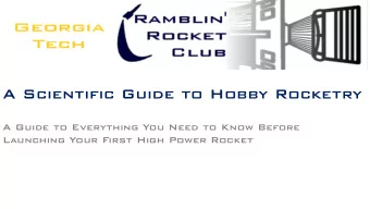 A Scientific Guide to Hobby Rocketry  A Guide to Everything You Need to Know Before  Launching Your
