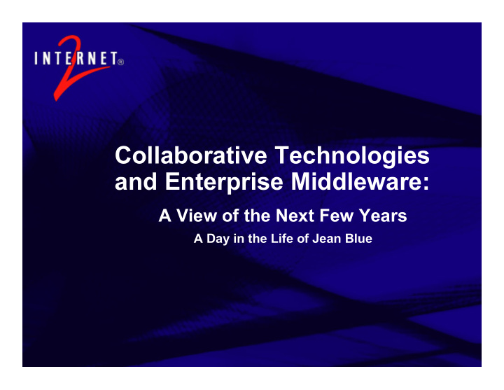 collaborative technologies and enterprise middleware