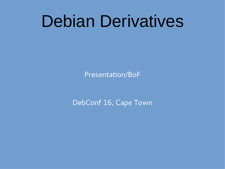debian derivatives