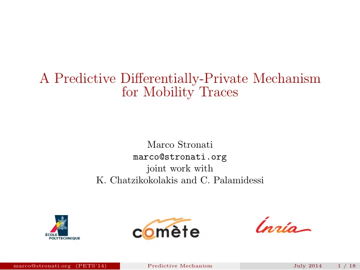 a predictive differentially private mechanism for