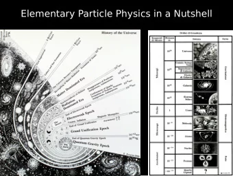 Elementary Particle Physics in a Nutshell  Elementary Particle  Physics in a Nutshell