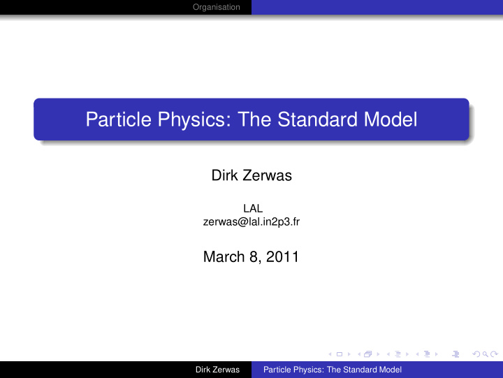 particle physics the standard model