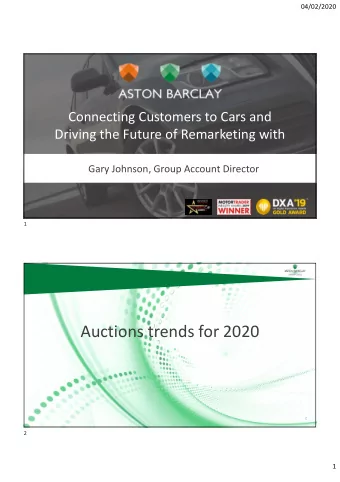 Auctions trends for 2020  2  2  1  04/02/2020  Vehicle supply  Impact of 2016 new car market