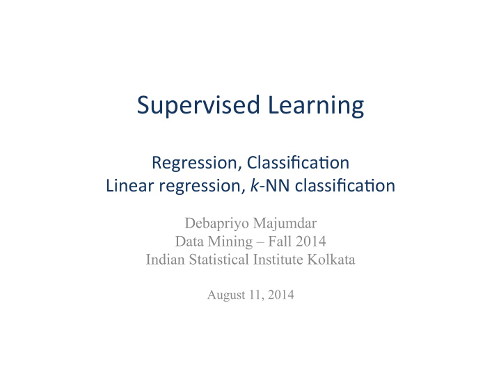 supervised learning