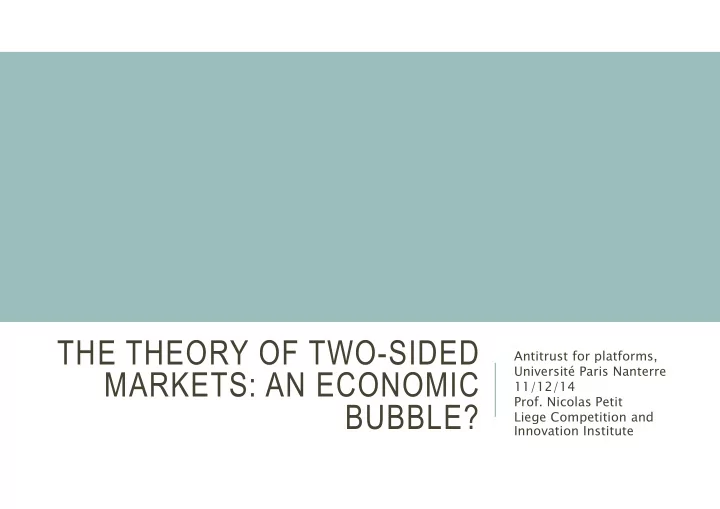 the theory of two sided