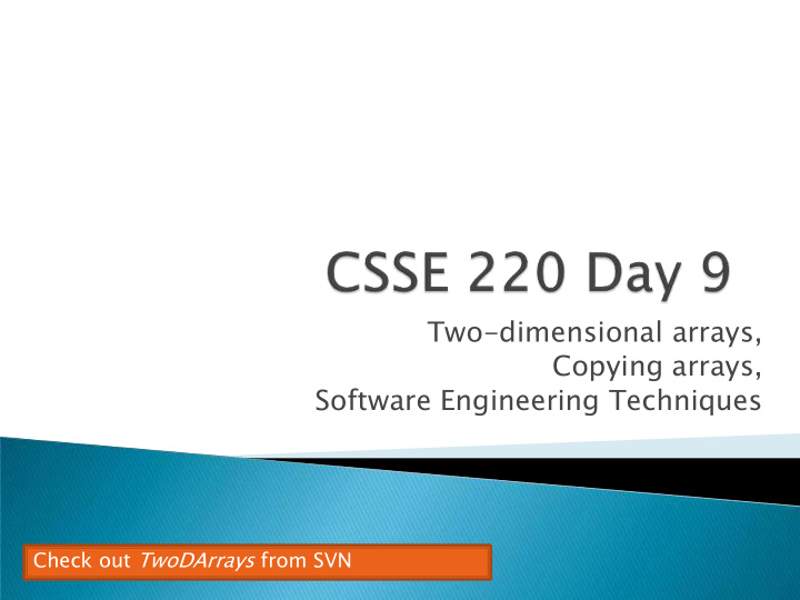 two dimensional arrays copying arrays software