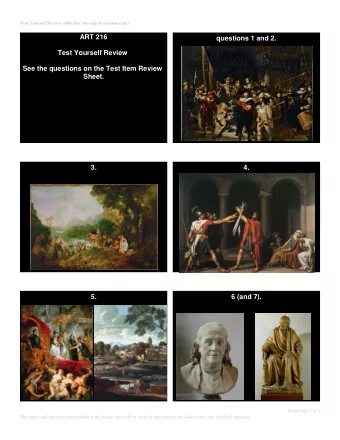 ART 216  questions 1 and 2.  Test Yourself Review  See the questions on the Test Item Review