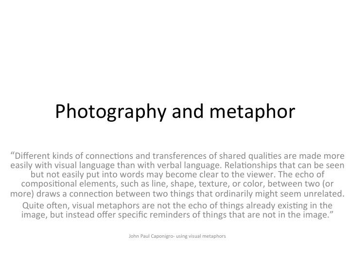photography and metaphor