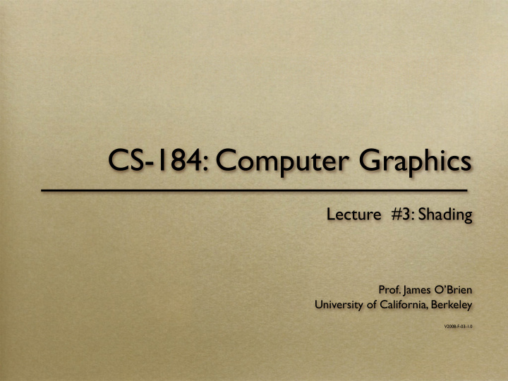 cs 184 computer graphics