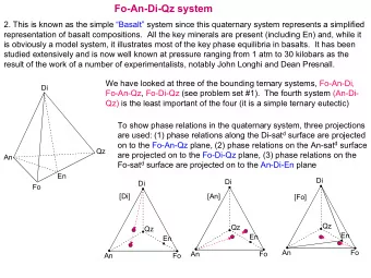 Fo-An-Di-Qz system  2. This is known as the simple Basalt system since this quaternary system