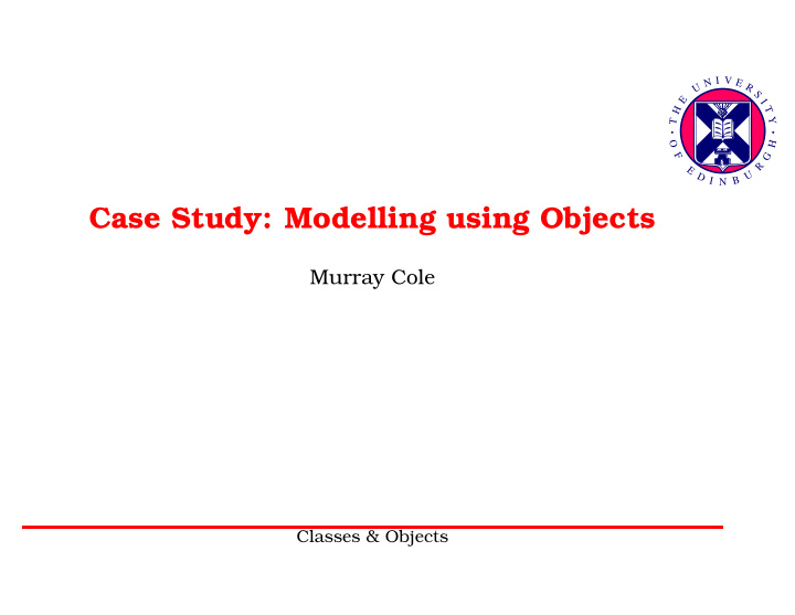 case study modelling using objects
