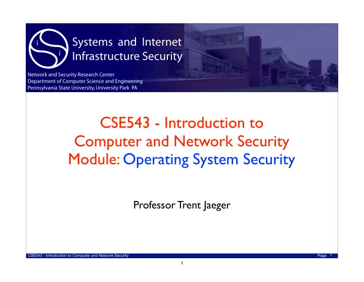 cse543 introduction to computer and network security