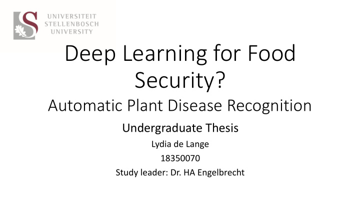 deep learning for food
