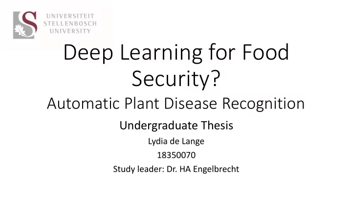 deep learning for food
