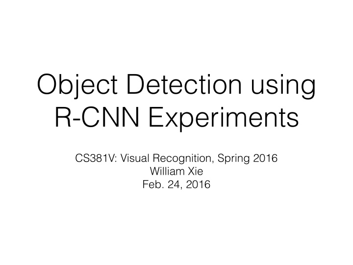 object detection using r cnn experiments
