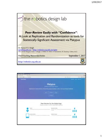 the robotics design lab Peer- Review Easily with Confidence :  A Look at Replication and