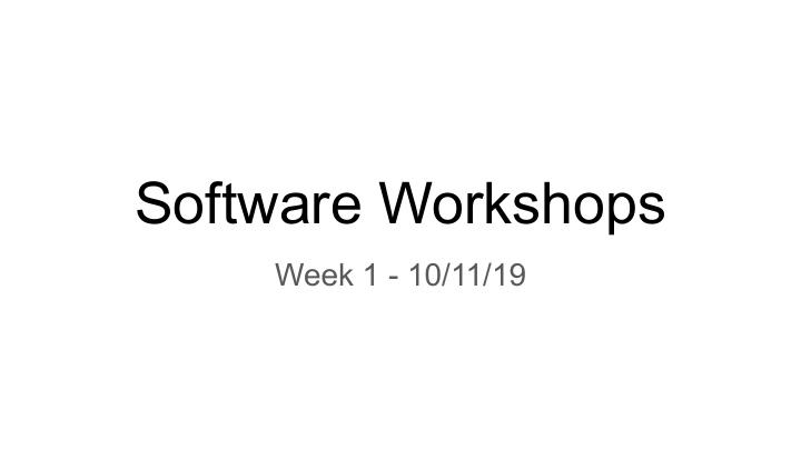 software workshops