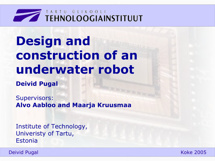 design and construction of an underwater robot