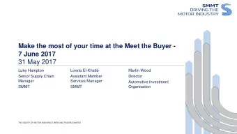 Make the most of your time at the Meet the Buyer -  7 June 2017  31 May 2017  Luke Hampton  Loreta