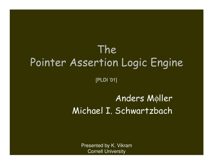 the pointer assertion logic engine